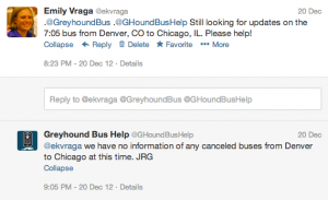 My Twitter interaction with Greyhound